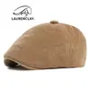 Chapéu de Veludo Coteleê Estilo Coreano para Homens e Mulheres, Boné de Baseball Britânico Retro de Seis Painéis, Boné Casual para Frente, Moderno
