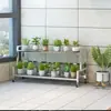 Estantería de Almacenamiento con Forma de Flor de Acero Inoxidable para Balcón, Soporte de Exhibición de Plantas Suculentas de Múltiples Niveles para el Hogar, Estante de Macetas de Pie
