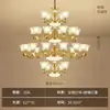 Lustre de sala de estar estilo americano todo em cobre, grande lustre principal retrô estilo europeu para sala de jantar e quarto, luminária decorativa de cristal de luxo para villa