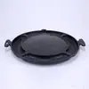Chapa de Churrasco Coreana Grelha Redonda de Churrasco Grelha de Pedra Medicinal Antiaderente para Churrasco ao Ar Livre Comercial Portátil Logo da Grelha