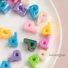 Acrílico Grande Furo Letras Inglesas Furo Passante Contas DIY Bolsa Feita à Mão Pingente Pulseira Corrente de Celular Chaveiro Acessórios de Joias