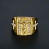 Anillo Cruz de Joyería Europea y Americana Wish Anillo de Diamantes Chapado en Oro de 18K Anillo para Hombre Hip Hop Anillo Anillo