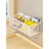 Imán de Refrigerador Estante de Almacenamiento Magnético Lateral Cesta Colgante Simple Caja de Almacenamiento Multifuncional Pared de Cocina Colgante Cesta de Metal sin Perforación