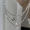 Collar de Perlas Shijia Plateado Roto Brillante de Primavera y Verano Diseño Nicho Cadena de Clavícula de Alta Gama