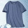 Camiseta de Manga Corta de Malla de Seda de Hielo de Secado Rápido Transfronteriza para Hombre, Nueva de Verano, Transpirable, para Correr, Deportes, Media Manga, Ropa de Hombre T