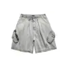 Beijie Moda Masculina 2026 Verão Novo Shorts Jeans Patchwork Lavagem Pesada Calças Cargo Masculinas Multi-Bolsos Calças Retas