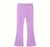 Pantalones de campana ajustados de algodón puro para niñas, estilo nuevo Primavera y Otoño 2026, con bordes rizados, pantalones infantiles elegantes para uso en exteriores, transfronterizo