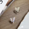 [Mariposa Doble Yicai] Anillo Abierto de Mariposa Esmaltado Degradado para Mujer, Lujo Ligero, Nicho, Personalidad, Anillo Apilable de Gama Alta