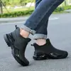 Botas de lluvia cortas para hombre, antideslizantes, impermeables, resistentes al desgaste, zapatos de goma de seguridad de corte bajo para trabajo, adecuados para cocina y lavado de autos