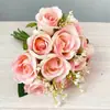 Mori flores artificiais gipsofila segurando buquê de flores 12 flores casamento ao ar livre decoração de casa planta verde flores artificiais