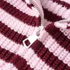 Ins Ropa de mujer al por mayor estilo europeo y americano 20269 Otoño nuevo versátil estilo celebridad de internet chaqueta de punto a rayas con doble cremallera