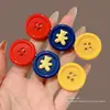 Pasador de Pelo con Botón de Oso de Colores Accesorio para el Cabello Flequillo Pin Lateral Frente Pin de Pico de Pato Sin Costuras para Mujeres