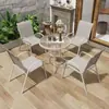 Mesa y silla de exterior madera plástica juego de tres o cinco piezas patio anticorrosión impermeable Protección Solar combinación Ocio exterior balcón jardín