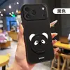 Adecuado para iPhone 18 Pro Max, Funda de Teléfono con Soporte de Panda Pequeño, Cubierta Protectora de Cuero Manzana 17 Dibujos Animados de Moda 16