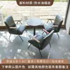Cafetería Atmosférica y Tienda de Té con Leche Juego Completo de Mesas y Sillas, Sofás con Estructura de Hierro Forjado, Barra de Área de Descanso Sofá Pequeño