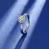 Anillo de Zirconia Imitación Moissanita Ocho Corazones y Ocho Flechas para Mujeres y Hombres Anillo de Boda de Seis Garras Transfronterizo Douyin Kuaishou Celebridad de Internet Transmisión en Vivo Venta al por Mayor