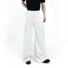 Pantalones acampanados de pierna ancha con diseño deconstruido de alta gama para hombres y mujeres, pantalones largos casuales holgados plisados con cuentas de nuevo estilo, modernos