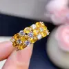 Anillo de Zafiro Amarillo Natural, Gema Grado 5A, Tamaño 3*4mm, Finamente Elaborado en Plata 925