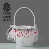 Encaje de Boda Florista Dama de Honor Romántico Cesta de Mano Cesta de Flores Estilo Occidental Suministros de Boda Venta al por Mayor