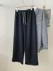 Pantalones casuales holgados, relajados, de pierna recta, de cintura alta y con cordón para mujer, adelgazantes, de corte suelto, de pierna ancha, largos hasta el suelo para otoño e invierno