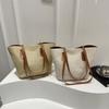 Bolso de Paja de Verano Dulce Mariposa de un Solo Hombro para el Trabajo Nuevo de Gran Capacidad Casual Moda para Mujer Bolso de Playa
