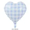 Balão de Folha de Alumínio Xadrez Pequeno Coração Fresco Azul e Branco 18 polegadas Arranjo de Festa de Aniversário Rosa e Branco Adereços para Fotos