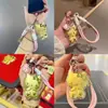 Kt Gato Oro Puro 999 Colgante Hello Kitty Encanto para Bolso de Teléfono Móvil Llavero Dorado Regalo