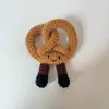 Hilo Terminado Crochet Muñeca Pan Adorno Hecho a Mano Dibujo Animado Forma de Comida Muñeca Llavero Colgante