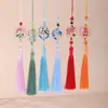Estilo Chino Buena Suerte Carpa, Ciruelo, Orquídea, Bambú, Crisantemo, Loto, Caqui, Borla de Paz Hecho a Mano DIY Colgante Decoración para Cuello Hanfu
