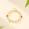 Tú Bambú Suficiente Bambú Pulsera de Jade Hetian para Niñas Lujo Ligero Nuevo Pulsera de Doble Capa de Cinabrio Regalo Premium