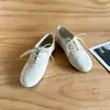 Colección Europea 2026 Otoño/Invierno Nuevos Zapatos de Piel Genuina para Mujer Redondos Retro de Tacón Bajo Planos con Cordones Cómodos