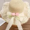 Sombrero de Paja Nuevo de Ala Ancha para Mujer para Verano, Sombrero Protector Solar y de Sombra No Plegable, Sombrero de Sol para Vacaciones en la Playa