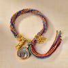 Cuerda de Mano Xizang Tejida a Mano Recurrente Cuerda de Mano Pequeña Pulsera Thangka Cuerda Thangka Dios de la Riqueza Madre Verde Zakilam