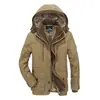 Chaqueta acolchada de algodón de invierno transfronteriza 13029 para hombre, forrada de polar, engrosada, multibolsillos, de longitud media, para mediana edad y ancianos, talla grande, chaqueta acolchada de algodón para padre