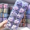 Elásticos de Cabelo Roxo Kuromi de Desenho Animado que Brilham no Escuro para Crianças, Tiaras de Cabelo para Meninas, Cordas de Cabelo para Alunos do Ensino Fundamental