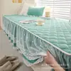 Cojín de Ventana Abuhardillada de Color Sólido, Estilo Princesa, con Estrellas, Doble Falda, a la Moda y Sencillo, Adecuado para Todas las Estaciones, Cojín con Borde de Encaje Antideslizante