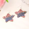 Brincos criativos para festa do Dia da Independência dos Estados Unidos, com estampa de madeira, nicho, vermelho, branco e azul, em estoque, atacado