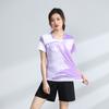 Novas roupas de badminton 2024 masculinas e femininas de manga curta com estampa secagem rápida camiseta de casal T-shirt Rede fileira competição traje de treino
