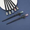 Palillos Domésticos Palillos Japoneses de Punta de Aleación Un Palillo por Persona para Compartir Comida, Esterilizables, Antideslizantes, Estampado de Paisaje, Resistentes a Altas Temperaturas