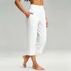 Calça de Yoga Feminina de Cintura Alta com Bolsos, Calça Esportiva Reta, Calça Wide-Leg Levanta Bumbum Estilo Lulu, Calça Fitness Elástica, Design Estiloso