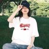 Camiseta de Algodón de Manga Corta para Mujer, Nuevo Estilo Americano Holgada Casual, Camiseta Blanca de Verano de Media Manga, Ropa Versátil de Talla Grande para Mujer, Exportación