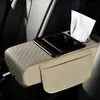 Almofada para Caixa de Apoio de Braço de Carro, Porta-Copos Multifuncional, Porta-Lenços de Papel para Carro, Almofada Elevatória de Caixa de Apoio de Braço de Couro para Interior de Carro