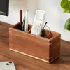 Caja de Almacenamiento de Escritorio de Madera Control Remoto Mesa de Centro de Oficina Papelería Artículos Varios Organizador de Compartimentos Caja de Almacenamiento Portalápices