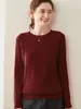 Novo Suéter de Cashmere Outono/Inverno 2025 para Mulheres, Gola Redonda, Pulôver Jacquard Diamante, Suéter Quente de Malha Base