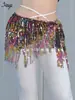 Cadena de Cintura con Flecos y Lentejuelas para Danza del Vientre Bufanda de Cadera de Encaje Bohemio con Lentejuelas Bufanda de Cintura Falda de Lentejuelas con Flecos