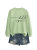 Amazon Ebay Estación Independiente Transfronteriza Casual Simple Elegante Dama Hola Cuarenta Corazón Sudadera de Manga Larga