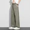 Pantalones de Verano 2025 para Hombre de Seda de Hielo de Secado Rápido, Pantalones Caídos, Nueva Marca de Moda Americana, Pantalones Rectos Finos y Sueltos, Pantalones Casuales