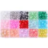 Caixa de conjunto de contas de vidro gelatina de 8mm em duas cores material para embalagem acessório manual DIY materiais contas para pulseira