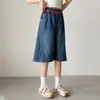 Shorts de mezclilla finos de verano para niñas, pantalones casuales holgados de longitud media para niños mayores, pantalones para niños para usar al aire libre