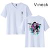 Camiseta de manga corta con cuello en V para mujer con estampado periférico de animación de batalla de hechizos de Jujutsu Kaisen transfronterizo